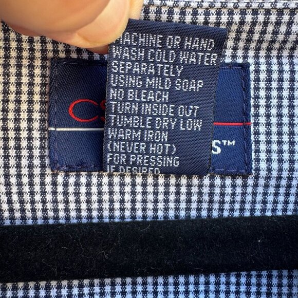 CST Blues Vintage Womens Gingham Button-Front Stretch Preppy Cropped Jacket 28 - Picture 9 of 9